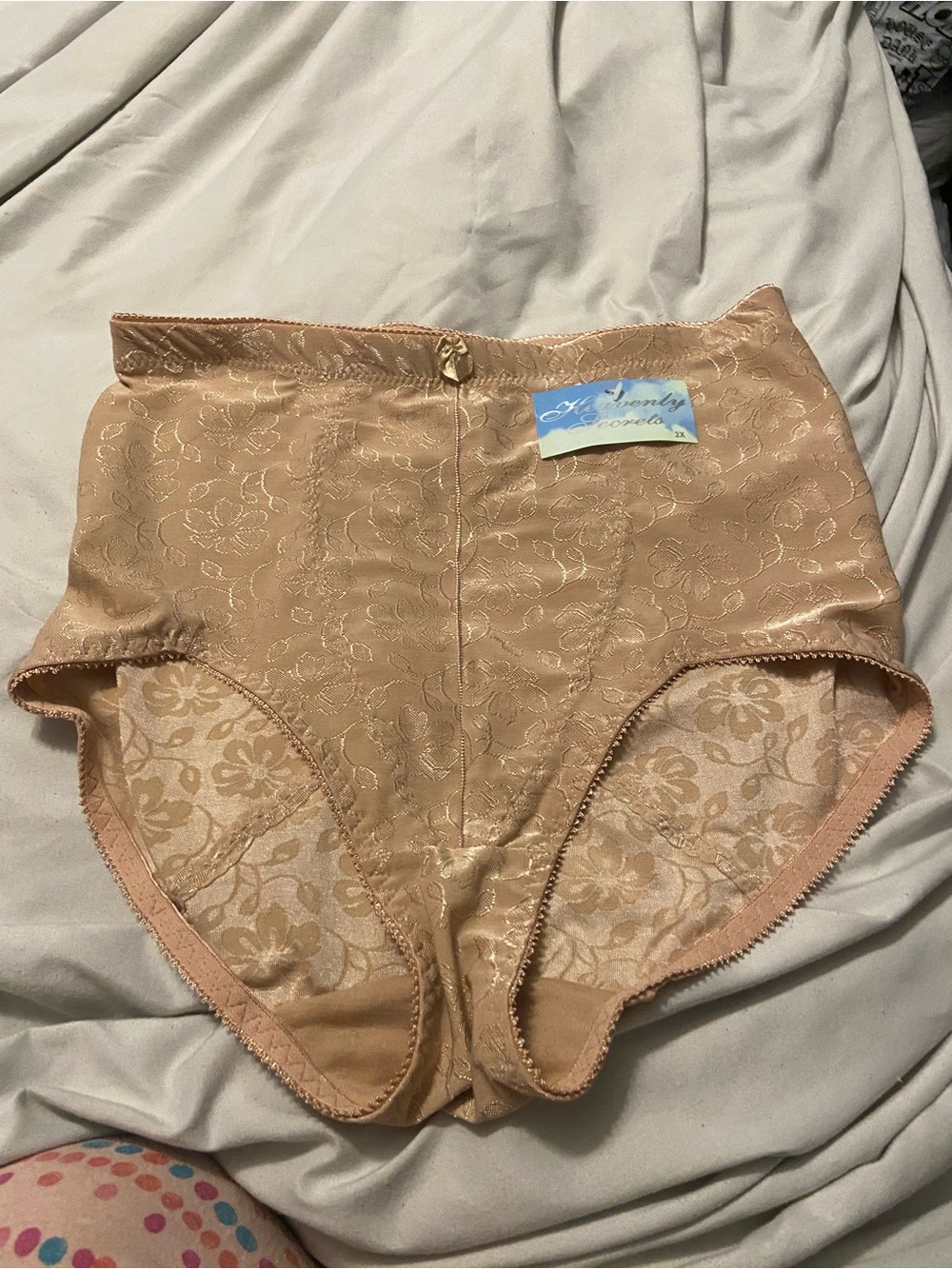 High-Waist Floral Jacquard Shaping Panty in Beige